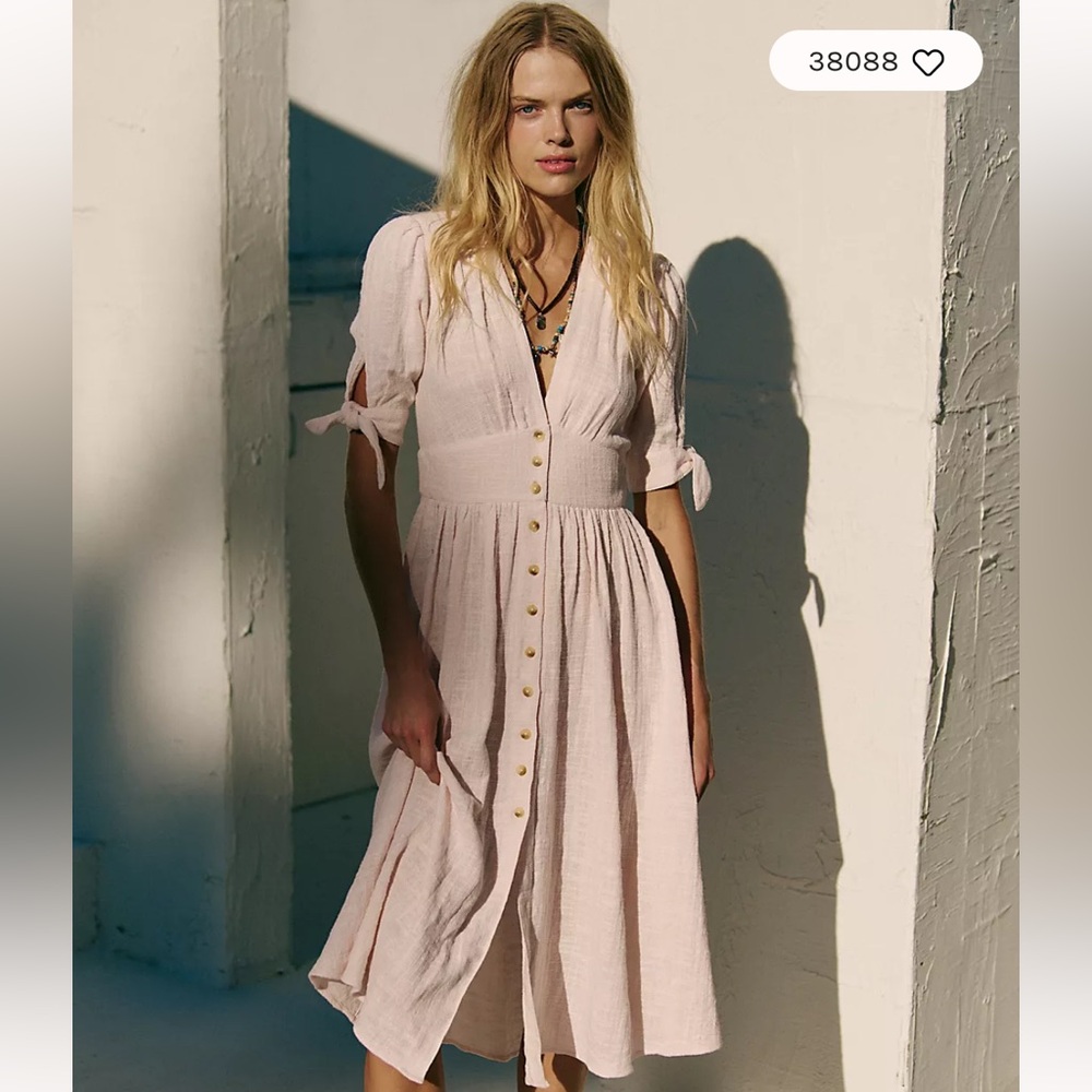 Free People Love of my Life MIDI dress small apple blossom cream GUC